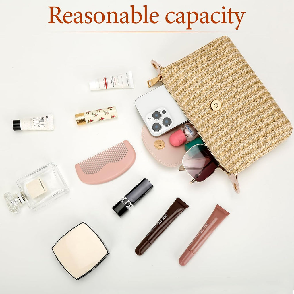 Kkxiu Mini Top Handle Purse For Women Small Summer Straw Beach Crossbody Bags For Lady Handbags