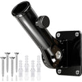 Hoople Flag Pole Holder For Outside House, Adjustable Flag Pole Mount, Metal Flag Holder For Outside, Multi-Position Aluminum Flag Pole Bracket, Stainless Hardware, High Wind Resistance, 1 Inch Black