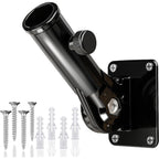 Hoople Flag Pole Holder For Outside House, Adjustable Flag Pole Mount, Metal Flag Holder For Outside, Multi-Position Aluminum Flag Pole Bracket, Stainless Hardware, High Wind Resistance, 1 Inch Black