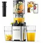 Cold Press Juicer Machine, 5.4" Wide Self-Feeding Chute For Whole Fruits & Vegetables, Masticating Juice Extractor With Large Auger & Triple Strainers, High Juice Yield, Easy To Clean