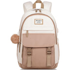 Windars School Backpack For Teen Girls, Cute College Backpacks For Women Students Aesthetic Bookbag Large 15.6 Inch Laptop Bag Middle School Travel Back Pack (Khaki Beige)
