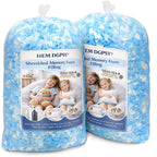 Hem Dgpy Bean Bag Filler 10Lbs, Shredded Memory Foam Filling For Bean Bag Chair Refill, Stuffing For Pillow, Punching Bag, Dog Bed, Cushions, Couch (Blue & White)