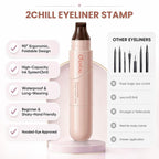 Dual-Ended Winged Eyeliner Stamp Pen, Cat Eye Stamp Eyeliner Tool For Perfect Wings, Waterproof Smudge Proof Quick Dry Liquid Eyeliner Stamp, Quick Makeup For Beginners (Black & Brown)