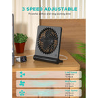 Desk Fan, Rechargeable Battery Operated, 3 Speeds Ultra Quiet Strong Wind | Usb-C Powered,180° Tilt Folding.25Db Quiet.2000Mah Battery:12/8.5/4.5Hrs.Portable,Personal Fan For Desk,Office,Home,Bedroom.