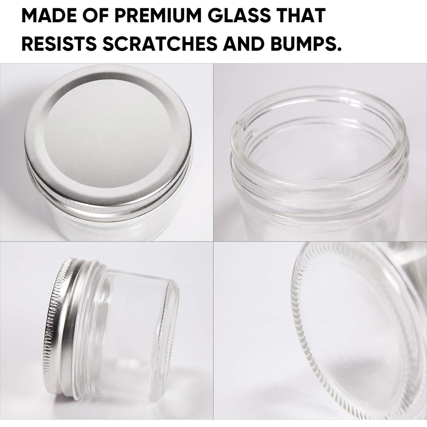 Accguan 4oz Glass Jars With Lids(Silver),Mason Jars,Ideal For Honey,Jam,Wedding Favor,DIY Magnetic Mini Spice Jars For Kitchen,Set of 40