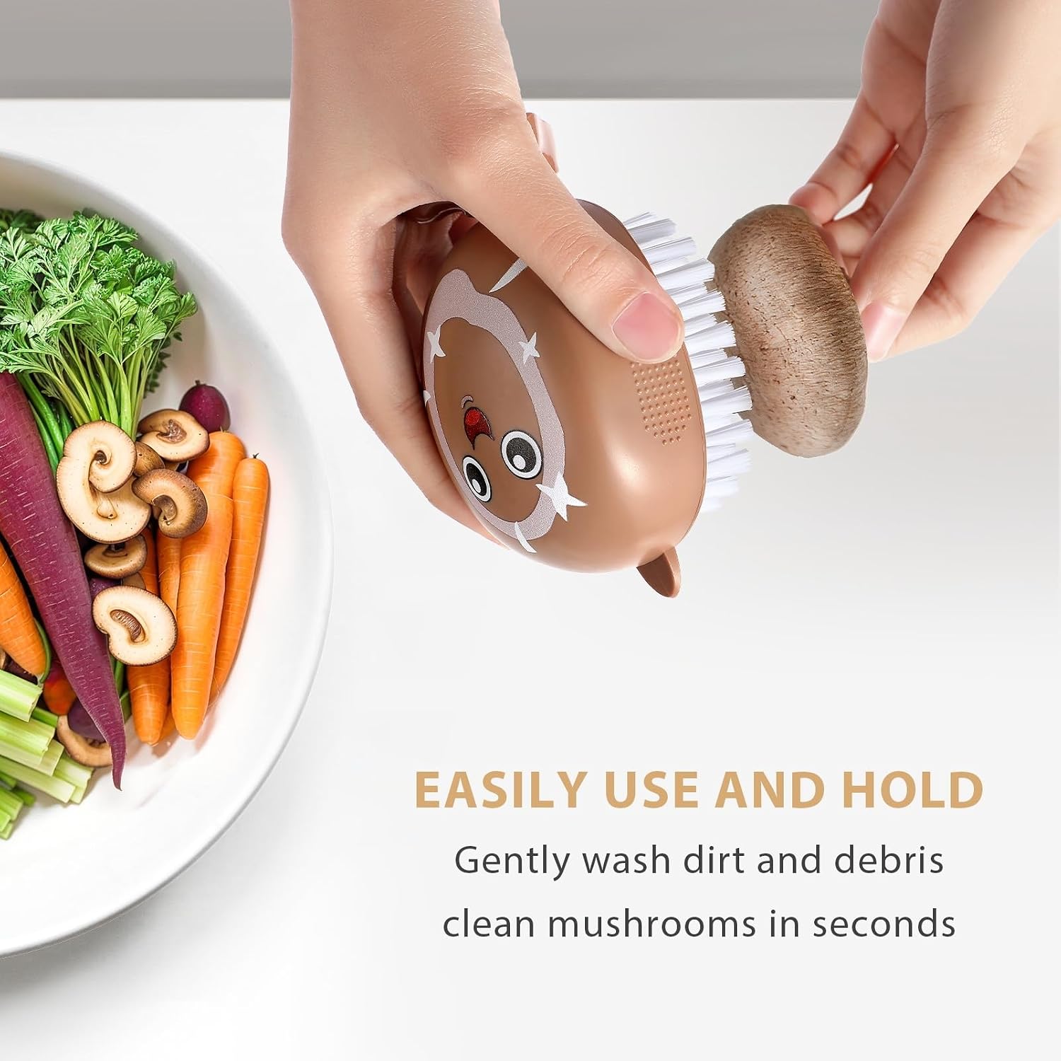 Vegetable Brush Scrubber, Potato Mushroom Scrubber Brush Cleaning Veggie Fruit Wash Cleaner For Food, 2 Pcs