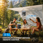 Rechargeable Misting Fan Portable【Max 40H Runtime】,Desk Cooling Air Conditioner Fan 5℉ Drop,Water Spray Mister Fan & 2 Spray Modes, Battery Powered Operated Bedroom Fan & Lights, Remote Control, Black