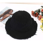 Sun Hats for Women Summer Casual Wide Brim Cotton Bucket Hat Beach Vacation Travel Accessories Black