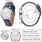 Bisley Fashion Analog Watch For Women Colorful Roman Numerals Watch Waterproof