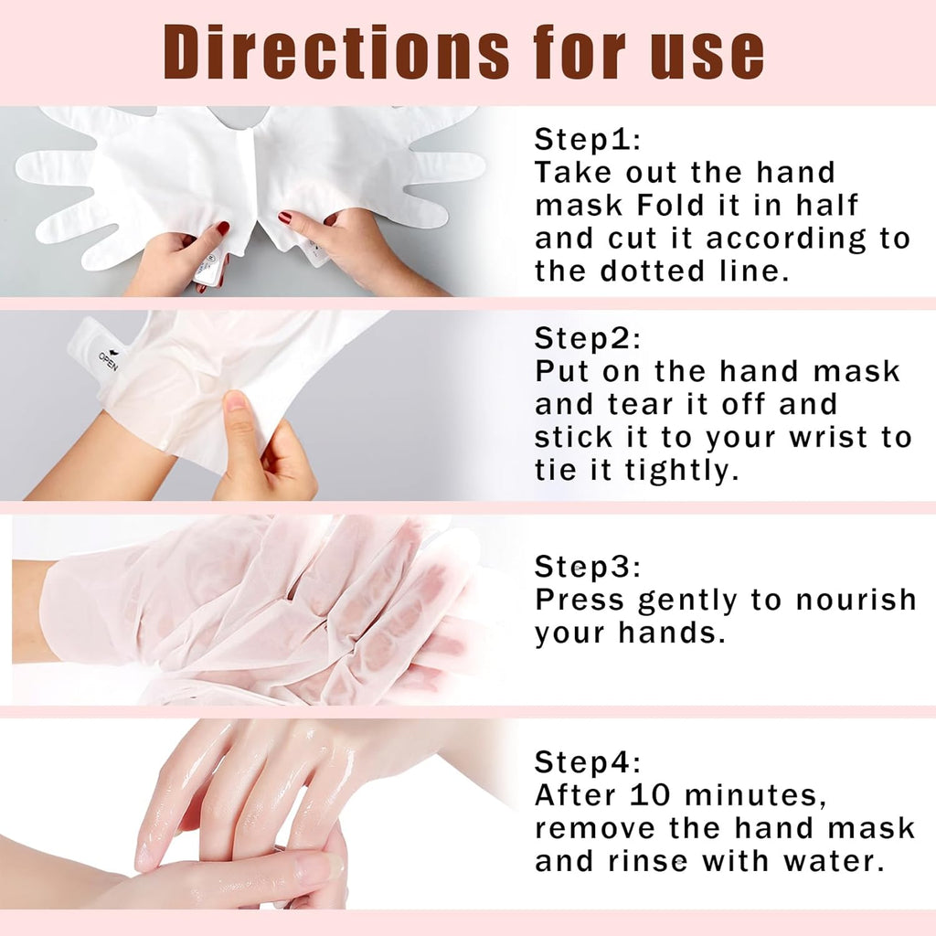 6 Pairs Hand Mask for Dry Cracked Hands,Nourishing Moisturizing Gloves,Hands Moisturizer for Deep Moisturizing,Silky Smooth Moisturizing Gloves,Hand Care Mask Set(A)