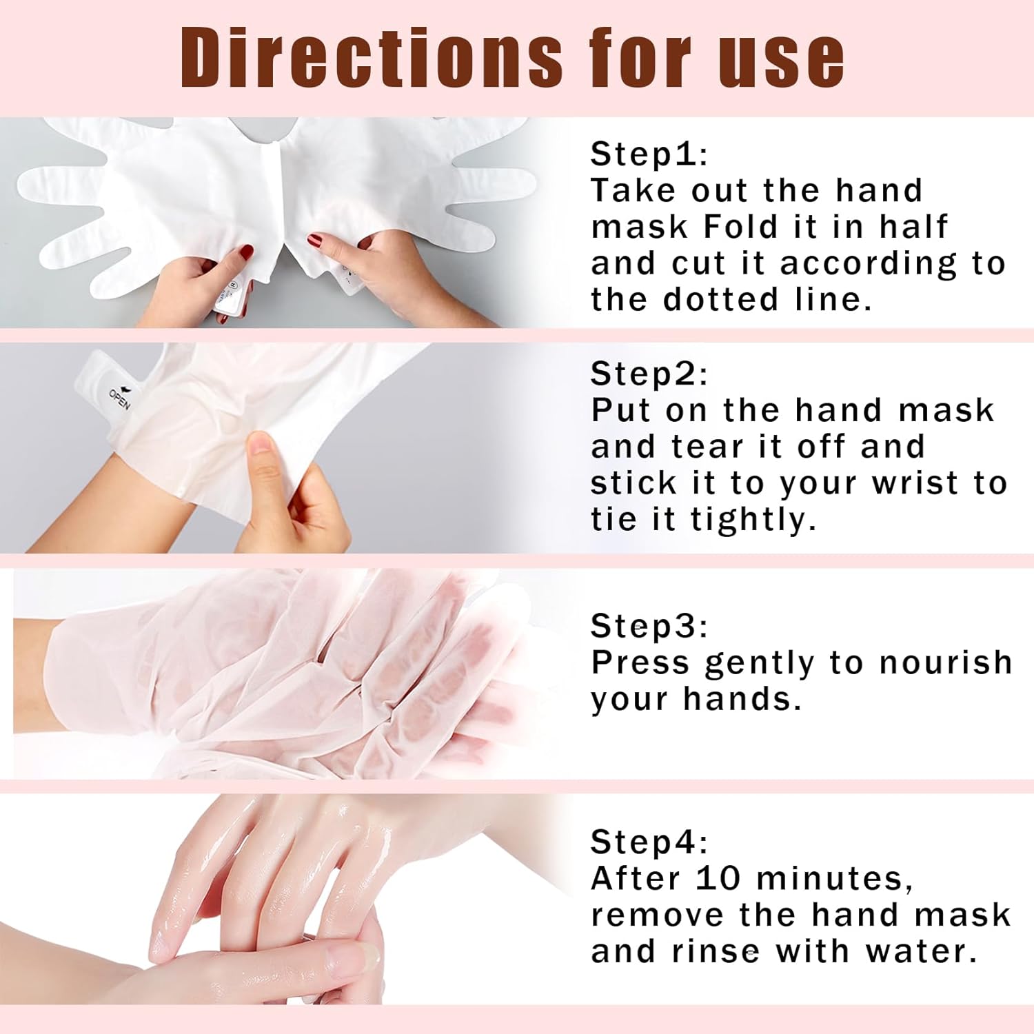 6 Pairs Hand Mask for Dry Cracked Hands,Nourishing Moisturizing Gloves,Hands Moisturizer for Deep Moisturizing,Silky Smooth Moisturizing Gloves,Hand Care Mask Set(A)