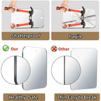 Shatterproof Shower Mirror Fogless For Shaving,(Larger 11X8 Inch) Anti Fog Shaving Mirror Holder No-Drilling, No Fog Free Waterproof,Small Wall Mounted Bathroom Accessories Camping Hanging