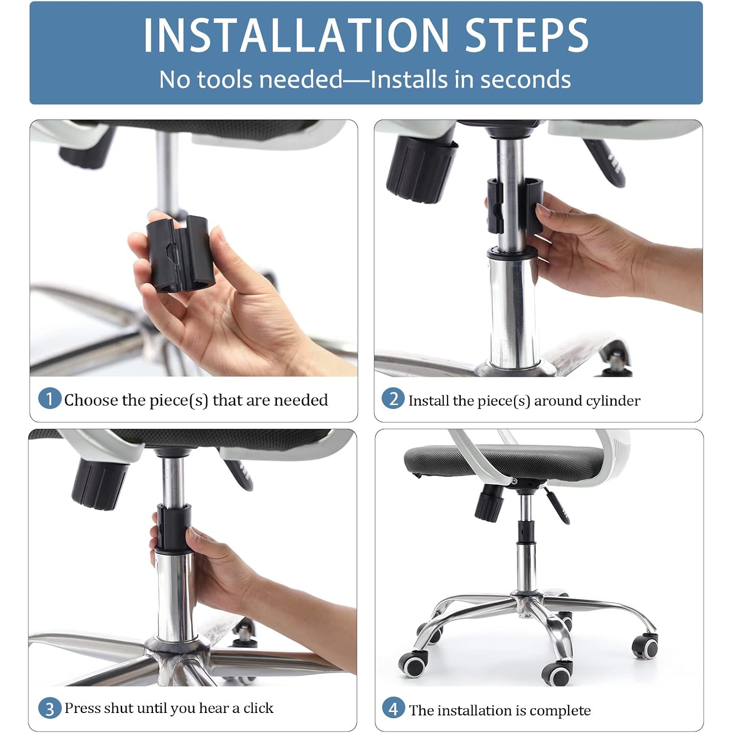 Salbree Office Chair Hero Fix Attaches Clamps To Large Cylinder Piston Stops Your Chairs From Sinking When Computer Hydraulic Lift Has No Gas Stop Replacement