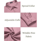 Coofandy Mens Dress Shirts Wrinkle Free Long Sleeve Button Down Shirts Formal Business Shirt