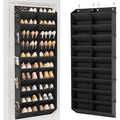 Over The Door Shoe Organizer, Hanging Shoe Rack For Closet Door Shoe Storage For 30 Pairs Sneaker And Boots, Large Shoe Holder For Door With 10 Side Pockets, Space Saving, Black