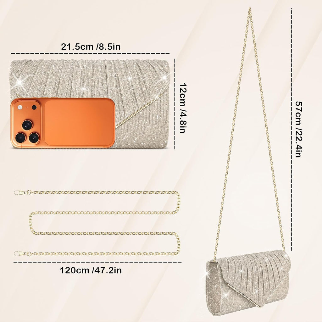 Shiny Clutch Purses For Women, Sequin Evening Bag For Wedding Prom Party