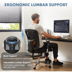 Dumos Big And Tall Office Desk Chair With Lumbar Support, 500Lbs Heavy Duty Mesh Ergonomic Computer Chair With 4D Armrest And Wide Comfy Seat, Swivel Wheels For Adult, Black