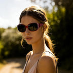 HAOLOTA Polarized Sunglasses for Women, Rhinestone Wrap Around Sunglasses with UV400 Protection
