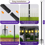Beizelte 4 Pack 10Ft String Light Poles,Light Poles For Outside Lights With Fork,Outdoor Brackets Hanging Lights,Metal Stand For Deck Patio,Backyard,Wedding,Deck,Party