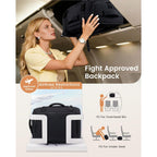 LOVEVOOK Travel Backpack for Women & Men, 25L Airline Approved Personal Item Carry On Backpack, Lightweight with 2 Packing Cubes, Waterproof Daypack for Work, Gym & Weekend Travel, Black
