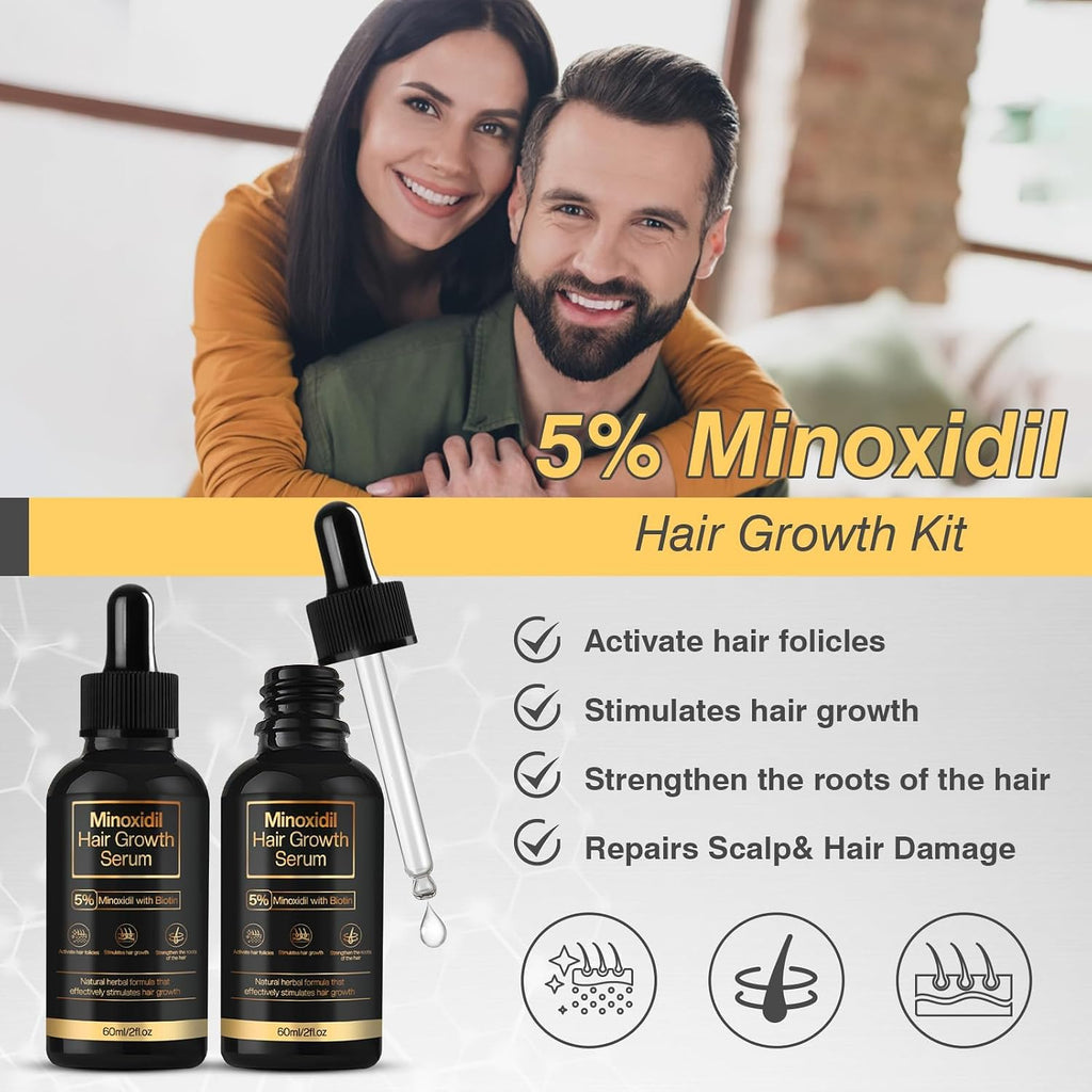 5% Minoxidil Hair Growth For Men And Women, Minoxidil Hair Growth Serum, Promotes Hair Growth, Strengthens Hair Follicles, Helps Prevent Hair Fall And Hair Loss
