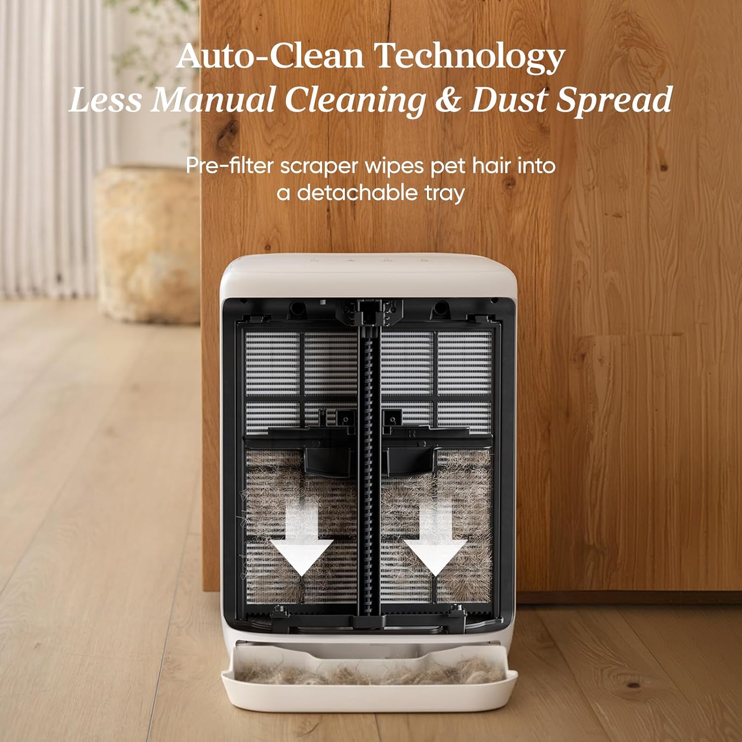 Levoit Smart Pet Air Purifier For Home Pets Large Room, Vital Pet Pro,White | Auto-Clean Pre-Filter, Dual Sensors For Floating Pet Hair, Allergens, High-Carbon Filter For Dander, Odor, Remote App Control