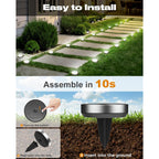 Btfarm 16 Pack Solar Lights Outdoor, 8 Led Solar Ground Lights Ip65 Waterproof Flat Solar Disc Light, Pathway Lights For Garden Lawn Patio Yard Path Landscape, Cool White