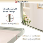 Keonjinn 20 X 30 Inch Brushed Nickel Bathroom Mirrors For Over Sink, Rounded Rectangle Silver Bathroom Vanity Mirror, Farmhouse Mirror For Wall, Hd Tempered Glass, Anti-Rust Aluminum Alloy Mirror