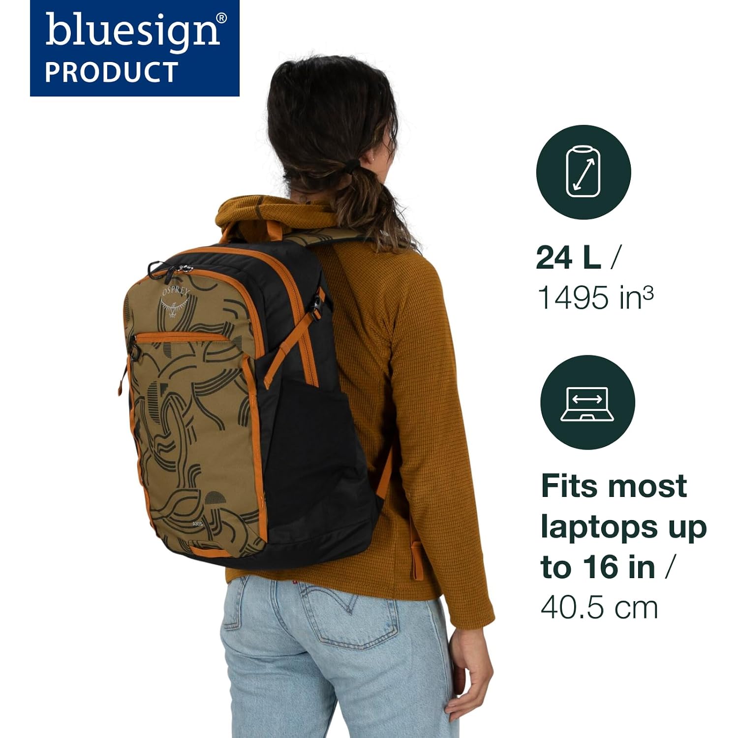Osprey Axis Laptop Backpack – Sleek Everyday Pack With Laptop Sleeve, Water Bottle Pockets & Compression Straps