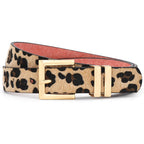 SANSTHS Women's Leather Belt for Jeans Pants Dresses Fashion Ladies Belt Square Gold/Silver Buckle Waist Belt for Women