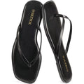 Women Square Toe Leather Flip Flops Lightweight Flat Thong Sandals Summer Vacation Dressy Comfort Slides
