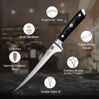 Shan Zu Fillet Knife 7 Inch- Edge Deboning Fish And Meat Boning Knife, Professional Super Sharp Fish Knives Made Of German Stainless Steel Boning Knives With Full Tang Handle