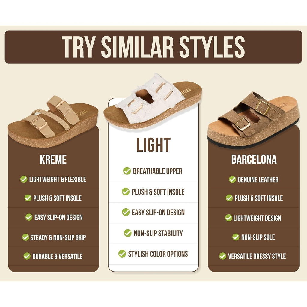 Project Cloud Comfortable Sandals Women - Lightweight With Plush & Soft Insole Buckle Womens Sandals - Non Slip And Durable Fashion Platform Frayed Sandal For Women 2026 (Light)