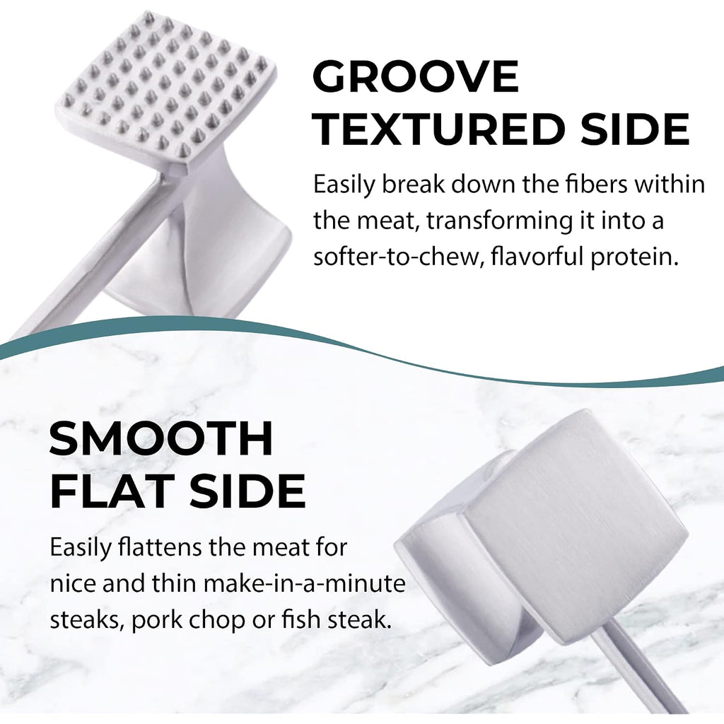 Kitexpert Meat Tenderizer Hammer With Comfortable-Grip Handle, Dual-Side Mallet For Kitchen, Heavy Duty Pounder For Tenderizing Steak, Beef And Fish