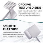 Kitexpert Meat Tenderizer Hammer With Comfortable-Grip Handle, Dual-Side Mallet For Kitchen, Heavy Duty Pounder For Tenderizing Steak, Beef And Fish
