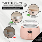 KOTAMU Wax Kit Pink Digital Hair Removal Waxing Kit for Women & Men Hot Wax Warmer Pot for Face, Eyebrow, Body, Brazilian, Bikini, Sensitive Skin Waxing Machine with 25 Accessories for Home Salon