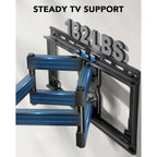 Pipishell Full Motion Tv Wall Mount For 42-85 Inch Led Tvs Up To 132Lbs, Fits 65 75 Inch Swivel Tv Mount Bracket With Articulating Arms, Max Vesa 600X400Mm, Fits 12” 16" Wood Studs