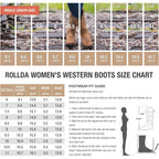 Hisea Rollda Cowboy Boots For Women, Cowgirl Boots, Comfortable Western Boots With Pointed Toe Stitched Embroidery For Country Concert Dancing Wedding Traveling Daily Outfits
