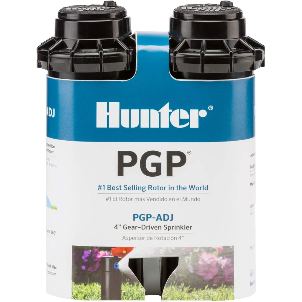 Hunter Pgp-Adj 3/4" Rotor Lawn Sprinkler Head, 22-52 Ft, 4In Pop-Up, 2 Pack