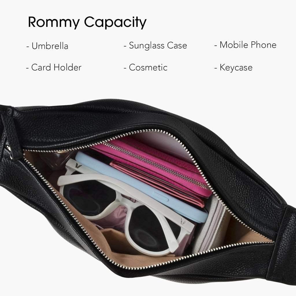 DONNAIN Genuine Leather Sling Bags Crossbody Women, Minimalist Style Casual Chest Bags with Wide Strap