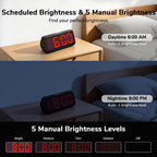 2-In-1 Battery & Usb Dual Operated Alarm Clock, Portable Cordless Digital Clocks With Dual Alarms, Big Number,5 Dimmers, 4 Volumes, Snooze, Battery Powered