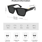 SOJOS Trendy Polarized Square Sunglasses for Women Men,UV400 Retro Square 70s 80s 90s Shades SJ2622 Black