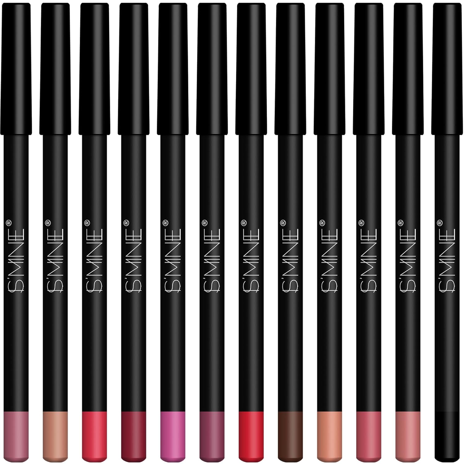 IS'MINE Matte Lip Liner Set - 12 Assorted Colors High Pigmented Natural Lip Makeup Soft Pencils Longwear Smooth Ultra Fine (Color Set -1)