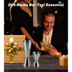 2-Pack Stainless Steel Cocktail Jiggers – Japanese Style Double Measuring Cups For Bartending (1Oz/2Oz + 0.5Oz/1Oz)