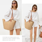 Hommtina Straw Bag Womens Straw Beach Bag Vacation Purse for Summer
