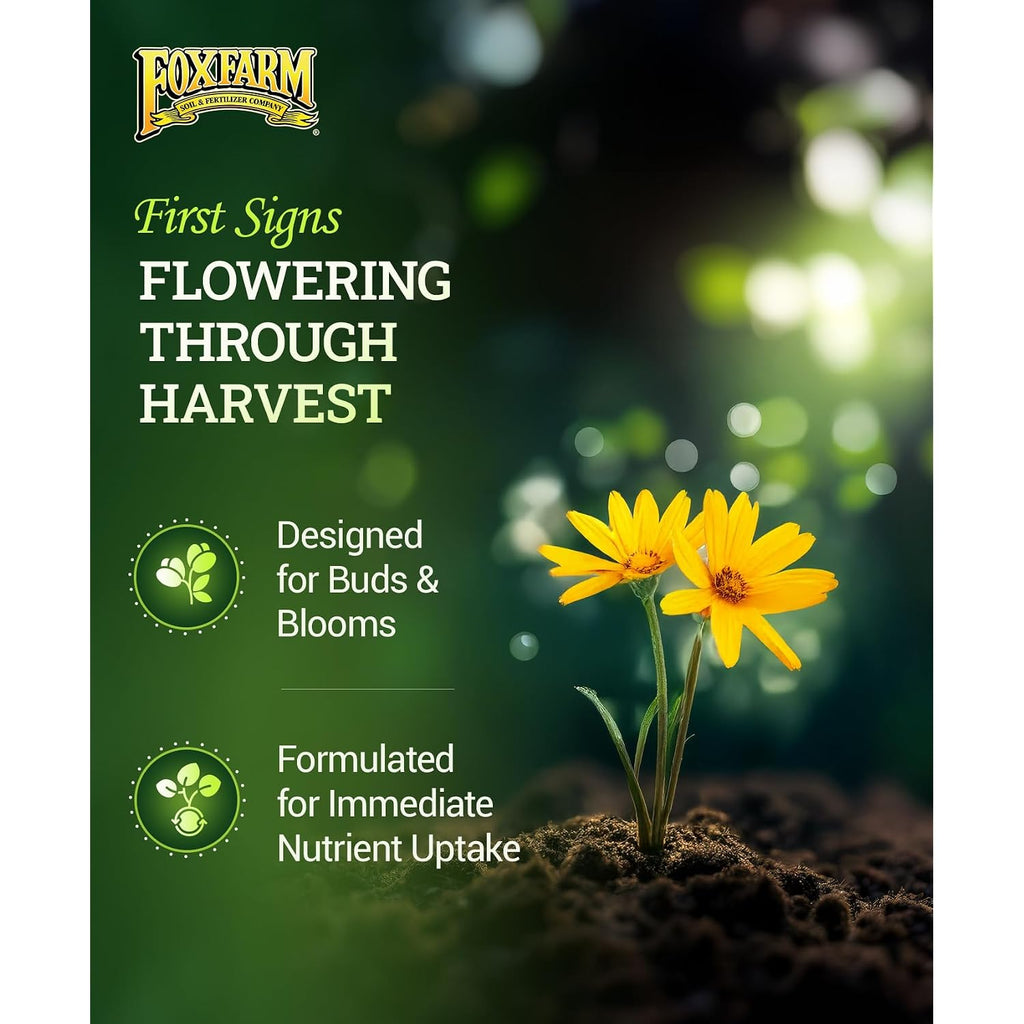 Foxfarm Tiger Bloom Liquid Plant Food - Phosphorus Fertilizer For Buds, Blooms & Flowering - Supports Soil & Hydroponic Systems - High Micronutrient Formula With 2-8-4 Nutrient Ratio - 1 Quart