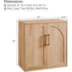 Arched Door Sideboard Buffet Cabinet Set Of 3, Natural Oak | Modular, Multi-Compartment Storage, Adjustable Shelf, Soft Close Hinges, Freestanding, For Dining Room, Living Room