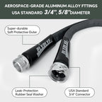 Garden Hose 25Ft, Made Of Tpu(Not Pvc), Ultra-Light & Flexible Water Hose, Non-Shrinking, Easy To Store, Drinking Water Safe Material, All-Weather, Black&Gray