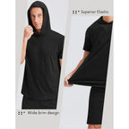 Pinspark Men'S Short Sleeve Hoodie Gym Shirts - Lightweight Quick-Dry Athletic Pullover Hooded Tee For Workout Fitness
