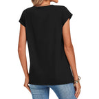 Womens Tops Summer Casual Cap Sleeve Tshirts Shirts Business Dressy Spring Fashion Outfits Trendy Clothes